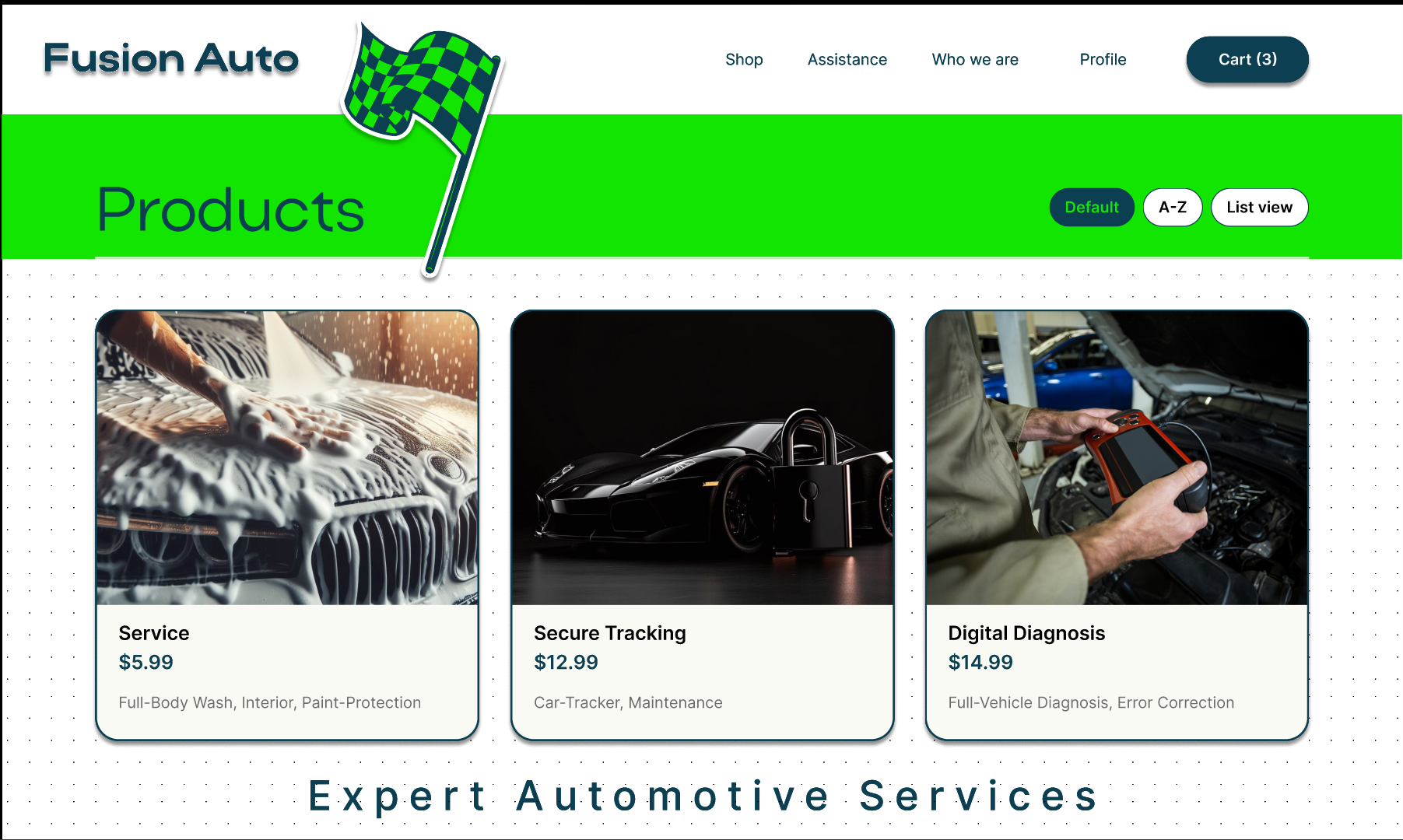 Fusion Auto Website Screenshot